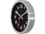 Wandklok NeXtime 'Station' Ø19 cm, geborsteld aluminium     zwart