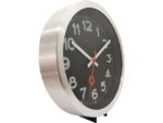 Wandklok NeXtime 'Station' Ø19 cm, geborsteld aluminium     zwart