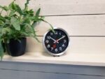 Wandklok NeXtime 'Station' Ø19 cm, geborsteld aluminium     zwart