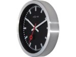 Wandklok NeXtime 'Station' Ø19 cm, geborsteld aluminium     zwart