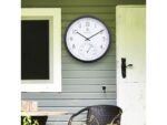 Buitenklok Nextime dia 30.5cm Marigold met temperatuur      cijfers, zwarte rand witte wijzerplaat plastic