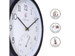 Buitenklok Nextime dia 30.5cm Marigold met temperatuur      cijfers, zwarte rand witte wijzerplaat plastic