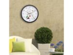 Buitenklok Nextime dia 30.5cm Prunus cijfers, zwarte rand   witte wijzerplaat plastic