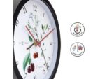 Buitenklok Nextime dia 30.5cm Prunus cijfers, zwarte rand   witte wijzerplaat plastic