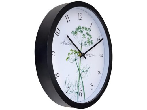 Buitenklok Nextime dia 30.5cm Anethium cijfers, zwarte rand witte wijzerplaat plastic