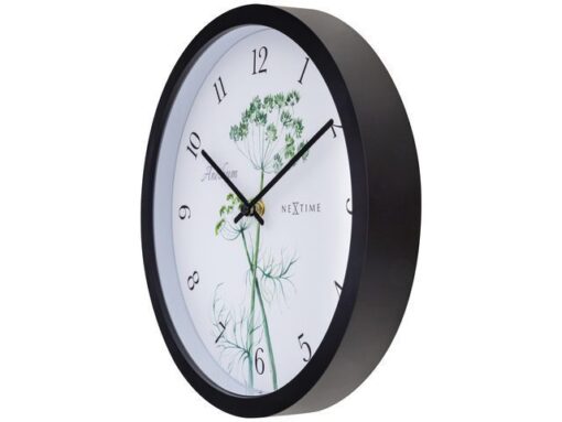 Buitenklok Nextime dia 30.5cm Anethium cijfers, zwarte rand witte wijzerplaat plastic