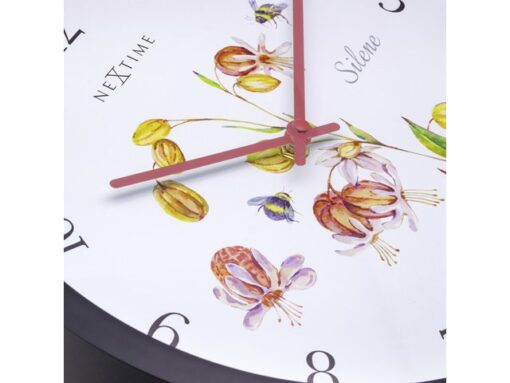Buitenklok Nextime dia 30.5cm Silene cijfers, zwarte rand   witte wijzerplaat plastic