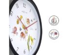 Buitenklok Nextime dia 30.5cm Silene cijfers, zwarte rand   witte wijzerplaat plastic