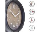 Buitenklok Nextime dia 23,5 cm Jasmine met thermo- en       hydrometer cijfers, zwarte rand kopere wijzerplaat plastic