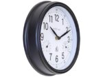 Buitenklok Nextime dia 23,5cm Jasmine met thermo- en        hydrometer cijfers, zwarte rand witte wijzerplaat plastic