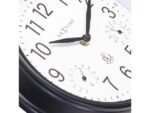 Buitenklok Nextime dia 23,5cm Jasmine met thermo- en        hydrometer cijfers, zwarte rand witte wijzerplaat plastic