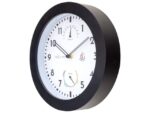 Buitenklok Nextime dia 25,5cm Daisy met thermo- en          hydrometer cijfers, zwarte rand witte wijzerplaat plastic