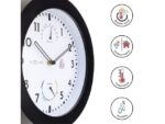 Buitenklok Nextime dia 25,5cm Daisy met thermo- en          hydrometer cijfers, zwarte rand witte wijzerplaat plastic
