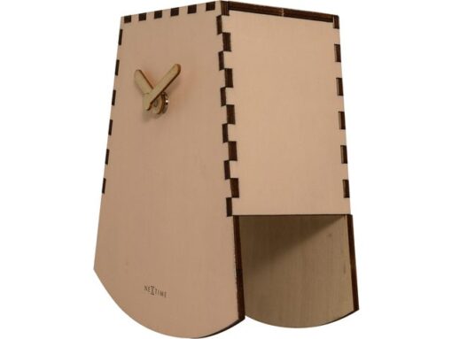 Tafelklok NeXtime Rocky 19.5x18x8.8 cm hout zalm