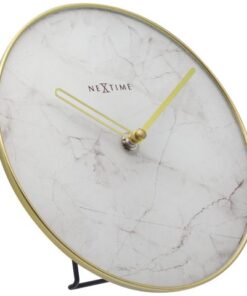 de gouden wijzers en de slanke gouden metalen rand zorgen voor een elegante en trendy look & feel. Deze klok is stil en werkt op 1x AA-batterij (niet inbegrepen).