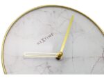 NeXtime - Tafelklok - Ø 20 cm - Glas / Metaal - Wit -       'Marble'