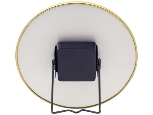 NeXtime - Tafelklok - Ø 20 cm - Glas / Metaal - Wit -       'Marble'
