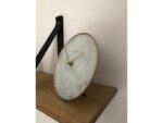 NeXtime - Tafelklok - Ø 20 cm - Glas / Metaal - Wit -       'Marble'