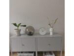 NeXtime - Tafelklok - Ø 20 cm - Glas / Metaal - Wit -       'Marble'