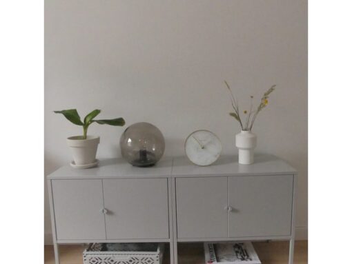 NeXtime - Tafelklok - Ø 20 cm - Glas / Metaal - Wit -       'Marble'