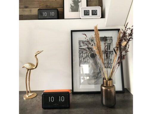 Flip klok Nextime 18x10x7cm tafel/wand oranje/zwart