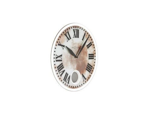 Wandklok NeXtime dia. 43 x 4.2 cm, glas, wit, 'Romana'