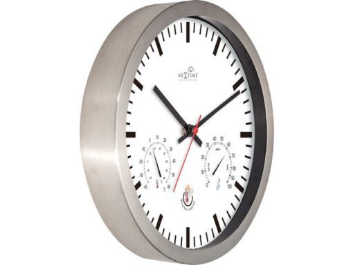 Wandklok Nextime dia 25cm wit RC aluminium Radio Controlled