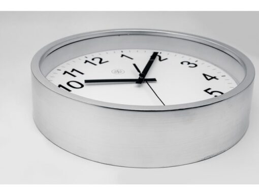 NeXtime wandklok NXT diam. 25,5 kunststof zilver, witte wijzerplaat