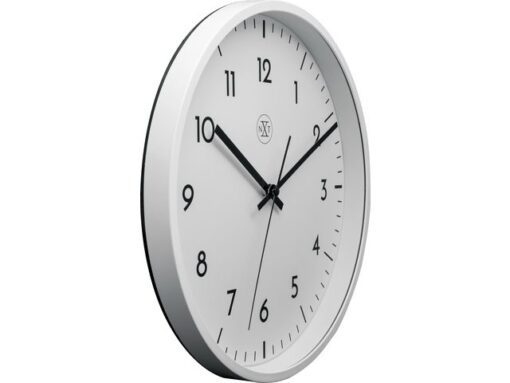 NeXtime wandklok NXT diameter 30cm kunststof wit, witte wijzerplaat