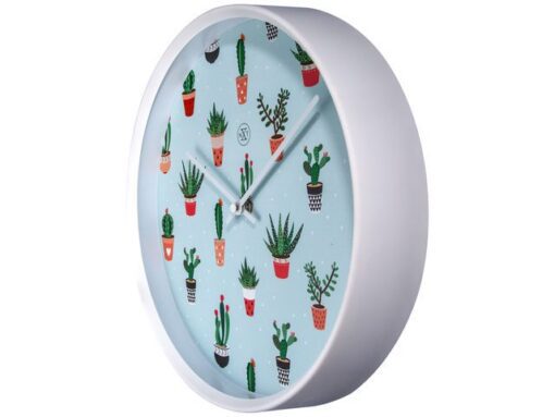 NeXtime Wandklok nXt Cactus dia 30cm kunststof wit