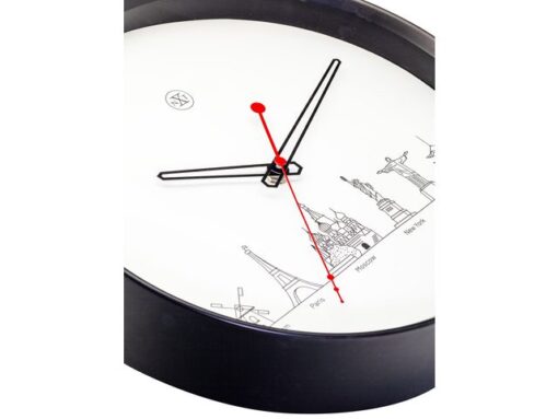 NeXtime Wandklok nXt Worldtour dia 30cm kunststof zwart