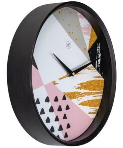 zwarte kast en puntige zwarte wijzers. Deze klok is stil en werkt op 1 AA-batterij (niet inbegrepen).