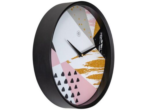 NeXtime Wandklok nXt Grace dia 30cm kunststof zwart