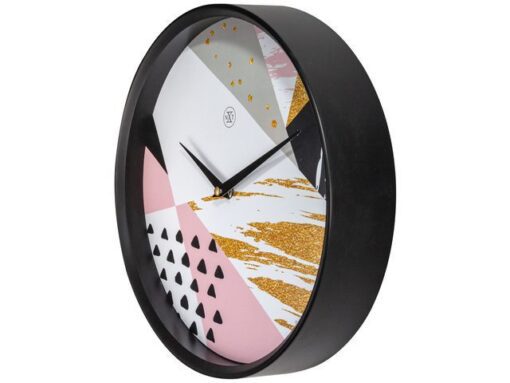 NeXtime Wandklok nXt Grace dia 30cm kunststof zwart