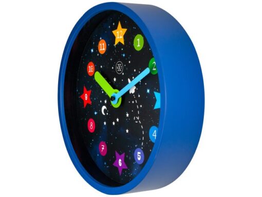 NeXtime Wandklok nXt Apollo dia 26cm kunststof blauw