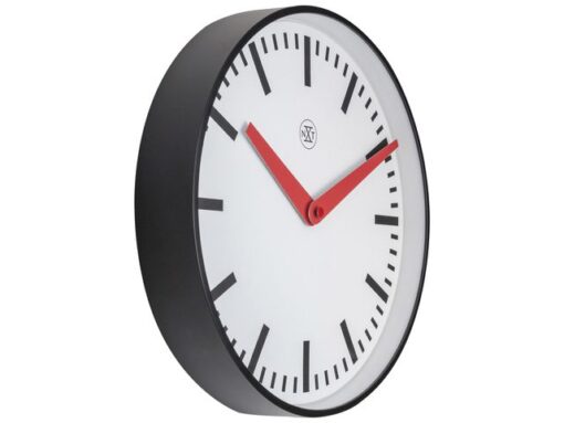 Stationsklok - 25.5cm - Stille wandklok - Wit - nXt by      NeXtime - "Newcastle"