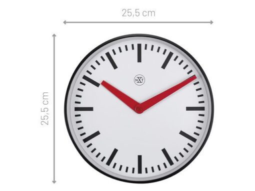 Stationsklok - 25.5cm - Stille wandklok - Wit - nXt by      NeXtime - "Newcastle"