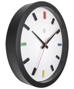 verhoogde en kleurijke streep index . Door het contrast op de witte wijzerplaat is deze klok niet alleen mooi maar ook heel functioneel. Deze klok werkt op 1 x AA batterij (niet inbegrepen)