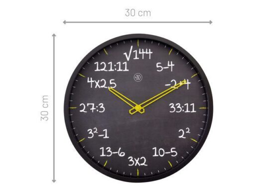 Reken wandkllok - 30cm -Stille klok- Rekenformule design -  nXt by NeXtime - "Maths"