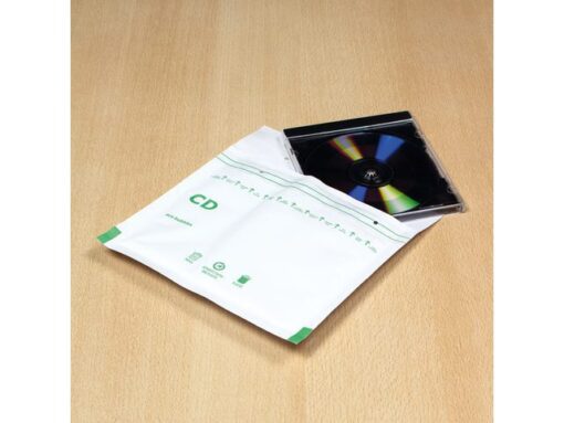 Luchtkussenenvelop Raadhuis 180x165mm CD wit plakstrip      krimp a 5 stuks