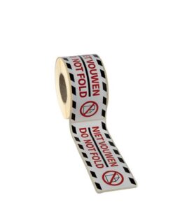 Deze waarschuwingsetiketten van Raadhuis gebruikt u bij transport en verzending van uw goederen. Permanent klevende etiketten van 46x125mm. Handig: 250 stuks per rol. Tekts op etiket: Do not fold/niet vouwen (wit)
