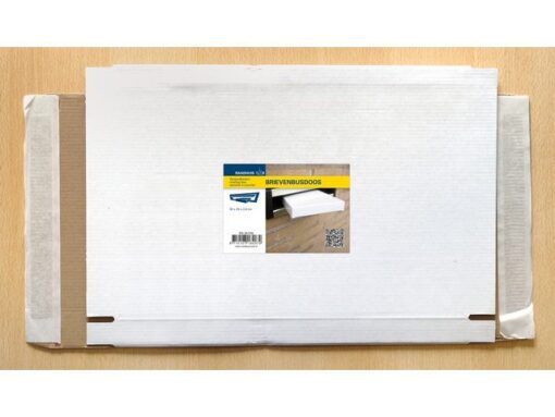 Brievenbusdoos Raadhuis A4+ 350x250x28mm wit 650grs duplex
