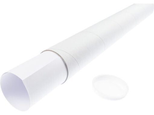 Verzendkoker Raadhuis A2 450x50mm rond wit krimp a 5 stuks