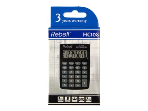 Calculator Rebell HC108 BX zwart hand 8 digit
