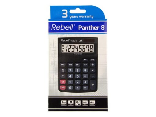 Calculator Rebell PANTHER 8BX zwart desk 8 digit