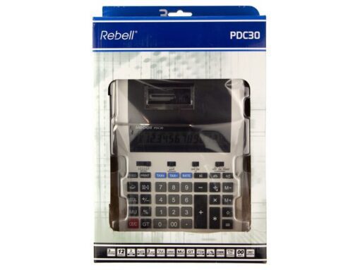 Calculator Rebell-PDC30-WB wit-zwart print
