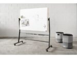 Whiteboard Rocada Natural 129x100cm wit mobiel 2-zijdig