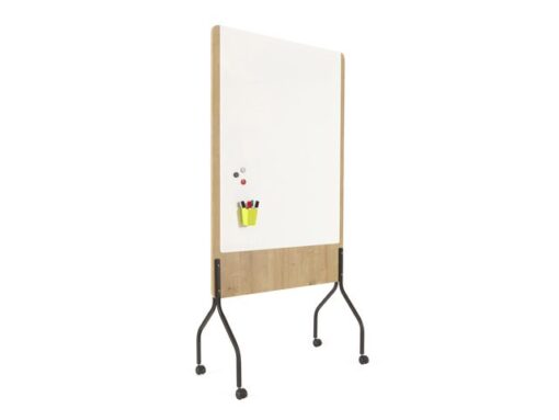 Whiteboard Rocada Natural 100x120cm wit mobiel 2-zijdig     melamine magnetisch