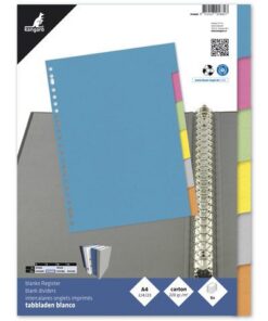waardoor deze voor iedere vrije indeling te gebruiken zijn. De bladen en tabs zijn beschrijfbaar en worden per set in assorti kleuren geleverd. Verpakt per set in een krimp. A4. 6-delig. 23-gaats.