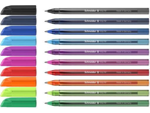 Balpen Schneider Vizz M etui a 10st. ass. kleuren